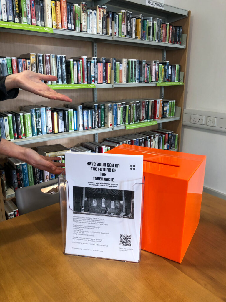 The community survey for the future use of The Tabernacle in Kingswood library